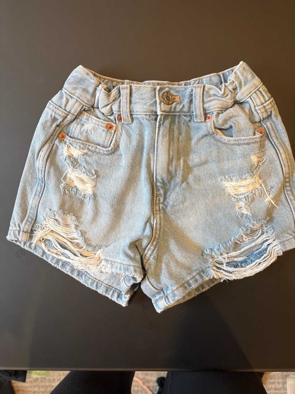Zara Light Wash Distressed Denim Shorts